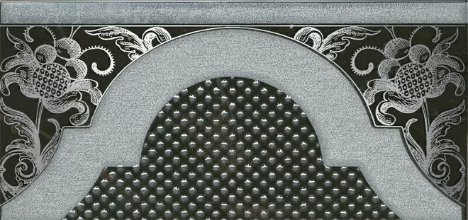 Керамическая плитка Kerama Marazzi Декор Фрагонар чёрный 7,4х15 HGD\B266\16072
