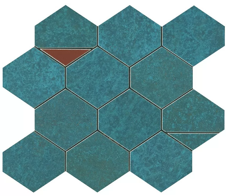 Мозаика Atlas Concorde 9BNV Blaze Verdigris Mosaico Nest 29.4x25.8